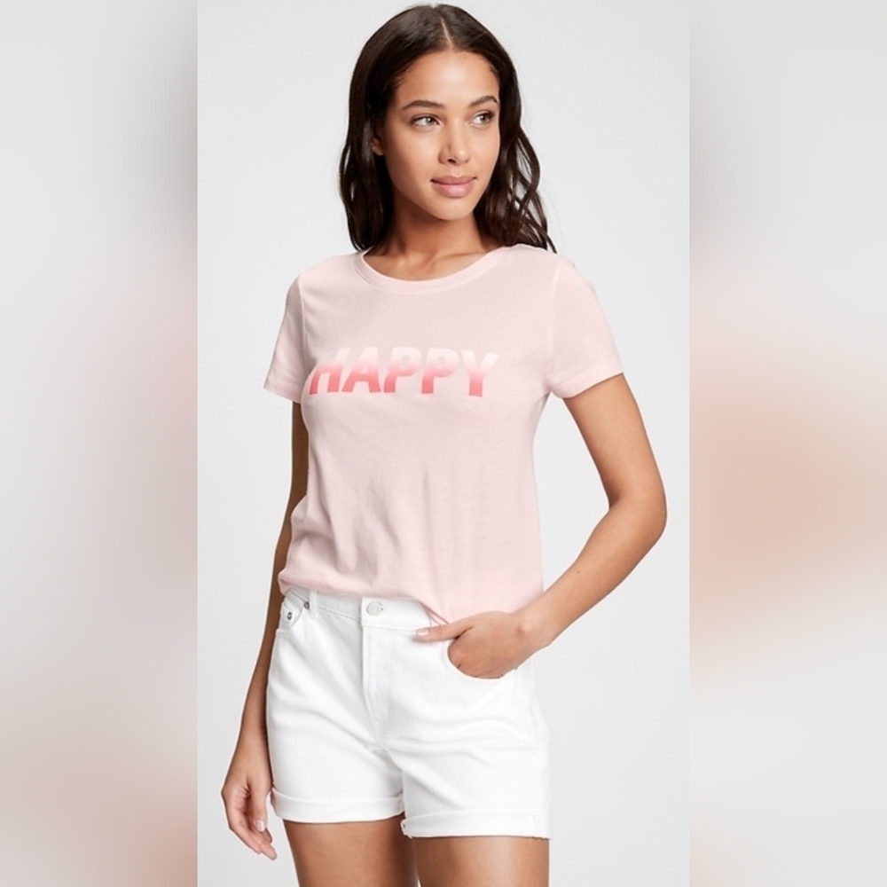 GAP Favorite Graphic T-Shirt Light Pink Size XXL Used Excellent MSRP $19.99